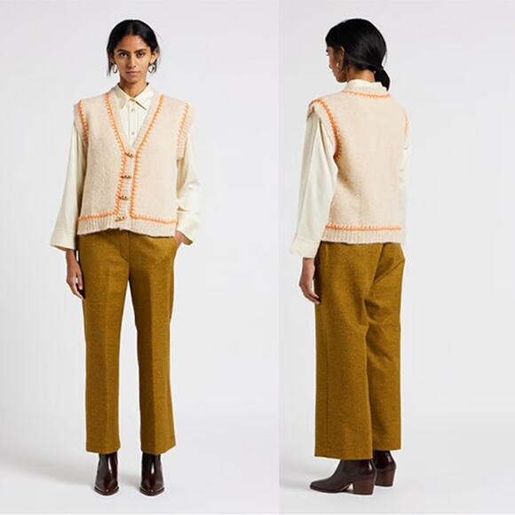 NWT Stella Pardo Lea Sleeveless Ribbed V-Neck Sweater Vest Blouse Top Sz: Medium - Picture 8 of 8